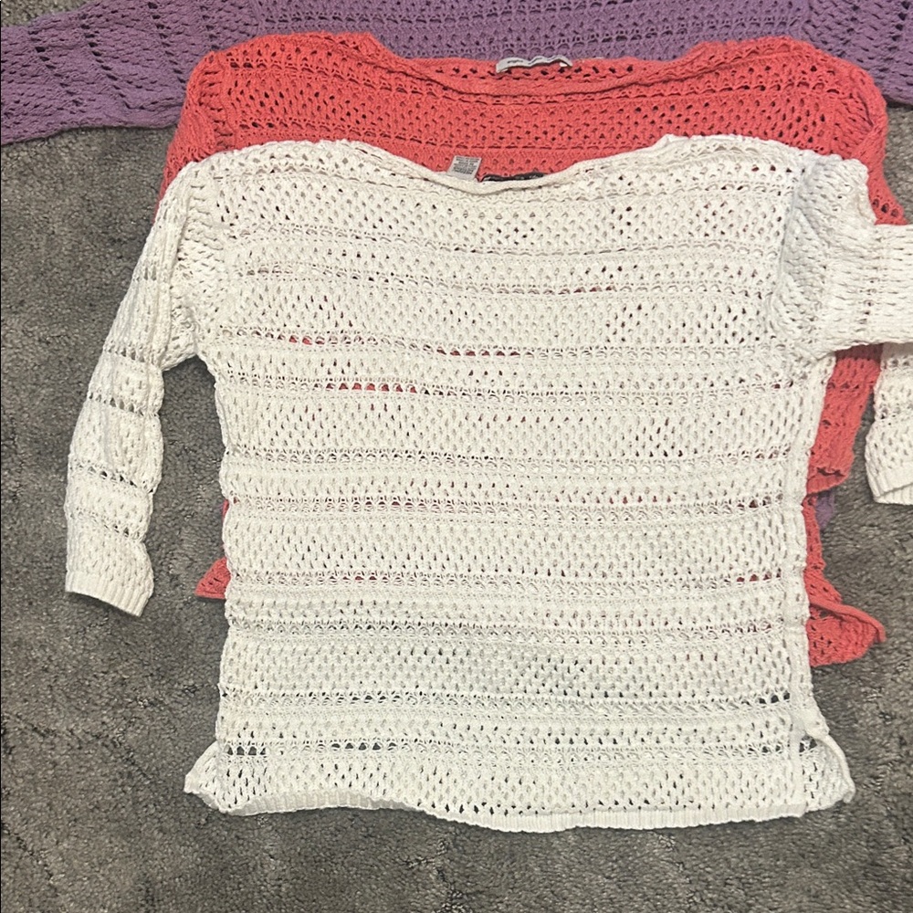 Eight, Eight, Eight Sweater Set - Purple, Coral, and White size medium - Picture 5 of 5